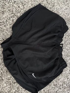 Nike Black Athletic Running Shorts with Dri-FIT Swoosh